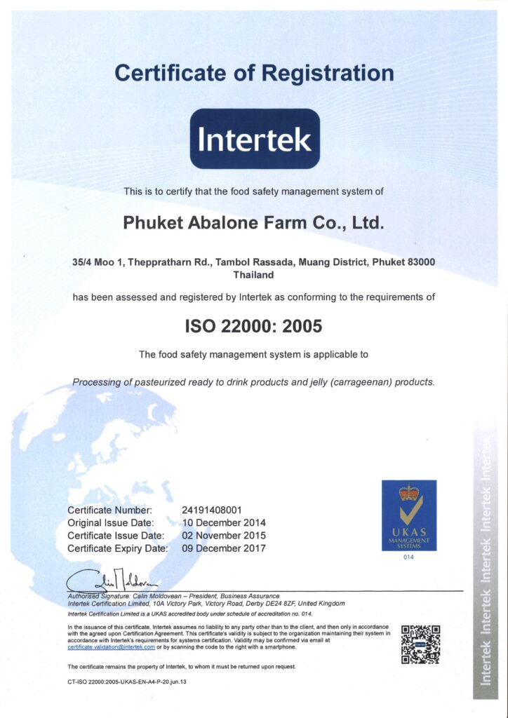 ISO 22000 CER
